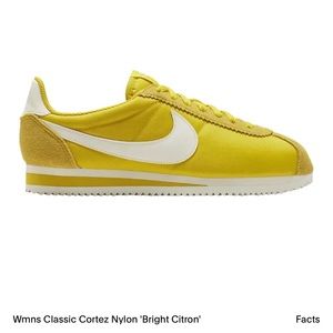 Nike Classic Cortez Nylon Yellow Bright Citron Casual Shoes Women's Size 7